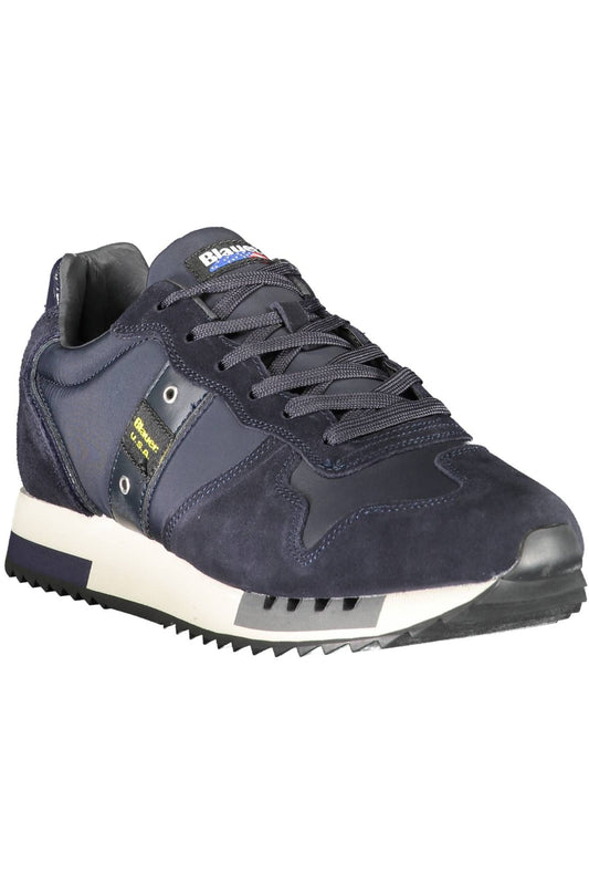 Blue Polyester Men Sneaker