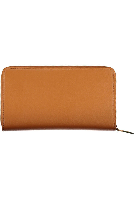 Brown Polyurethane Women Wallet