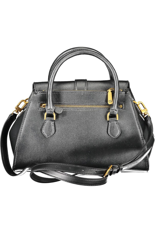 Black Polyurethane Women Handbag
