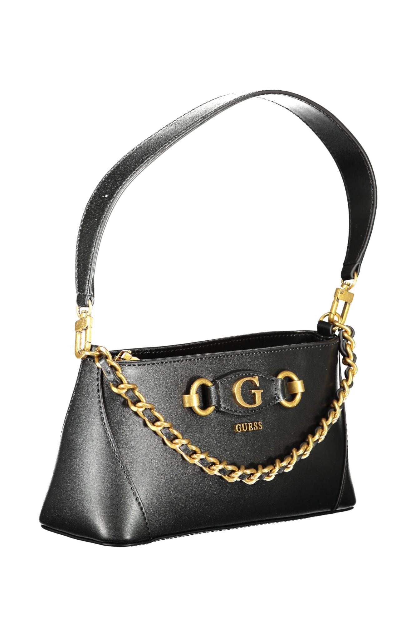 Black Polyurethane Women Handbag