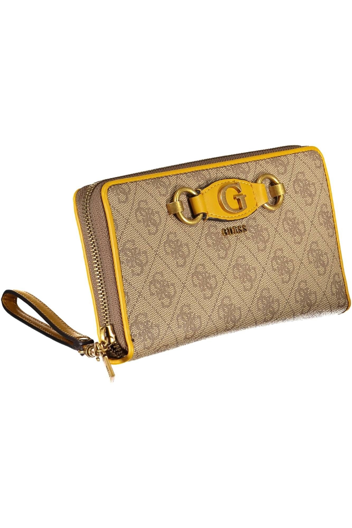 Beige Polyurethane Women Wallet