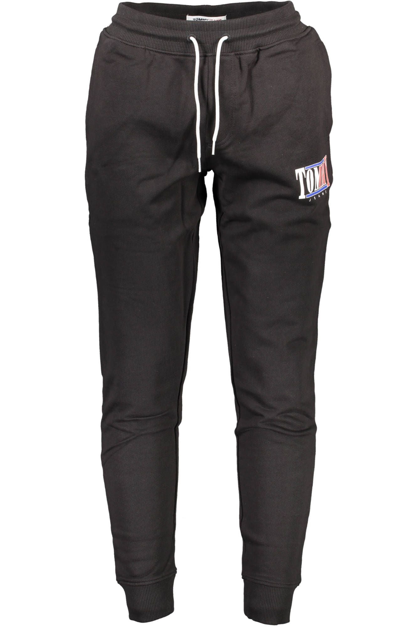Black Cotton Men Sports Trouser