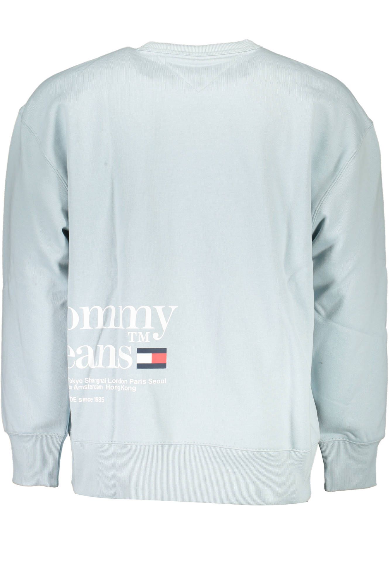 Light Blue Cotton Men Sweater