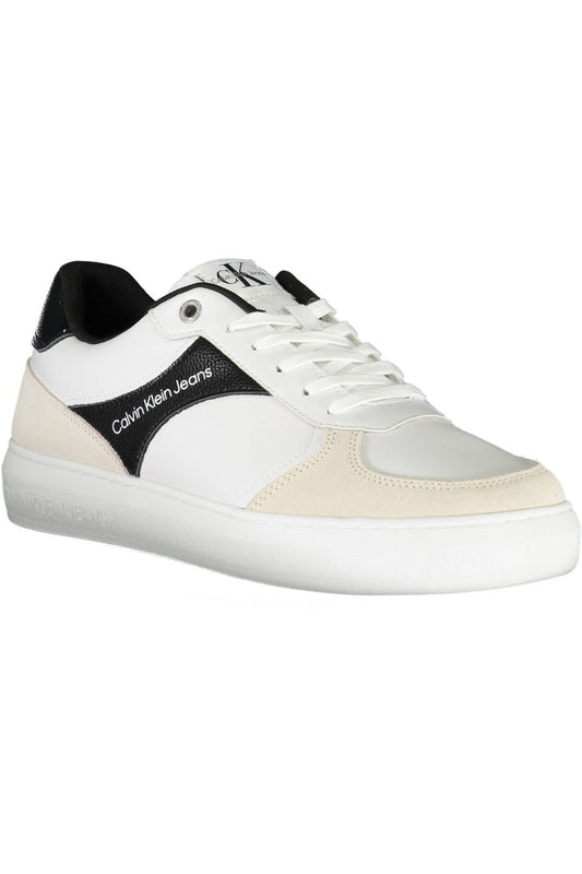White Polyester Men Sneaker