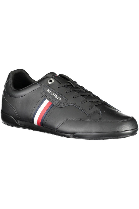 Black Polyester Men Sneaker