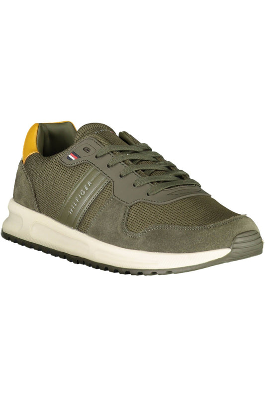 Green Polyester Men Sneaker
