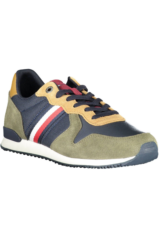 Green Polyester Men Sneaker