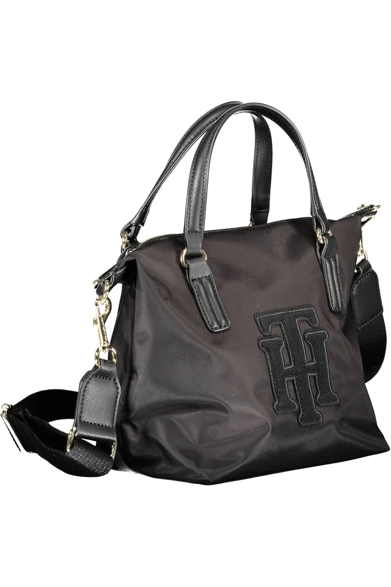 Black Nylon Women Handbag