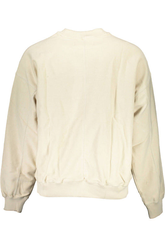 Beige Cotton Men Sweater
