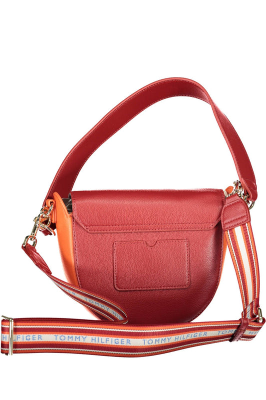 Red Polyester Women Handbag