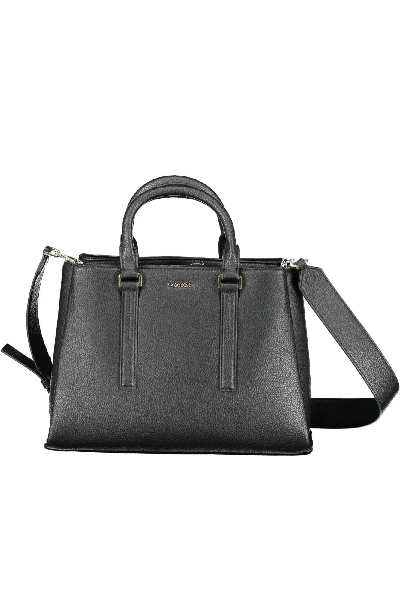 Black Polyester Women Handbag