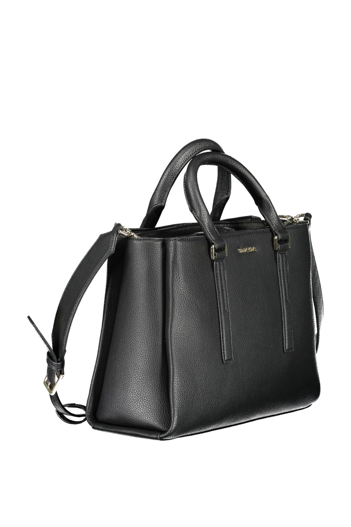 Black Polyester Women Handbag