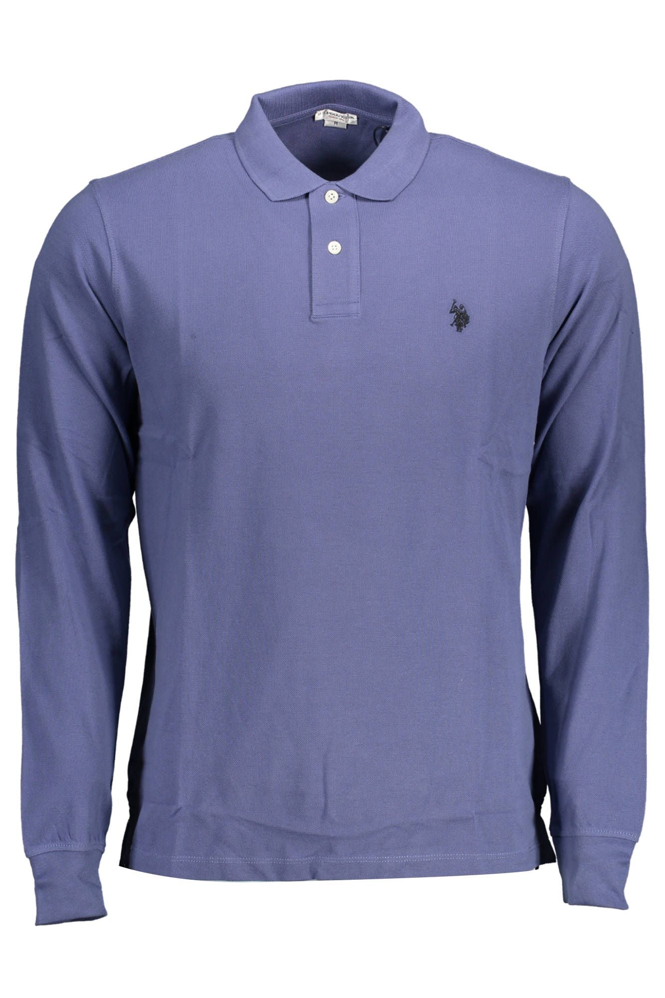 Blue Cotton Men Polo Shirt