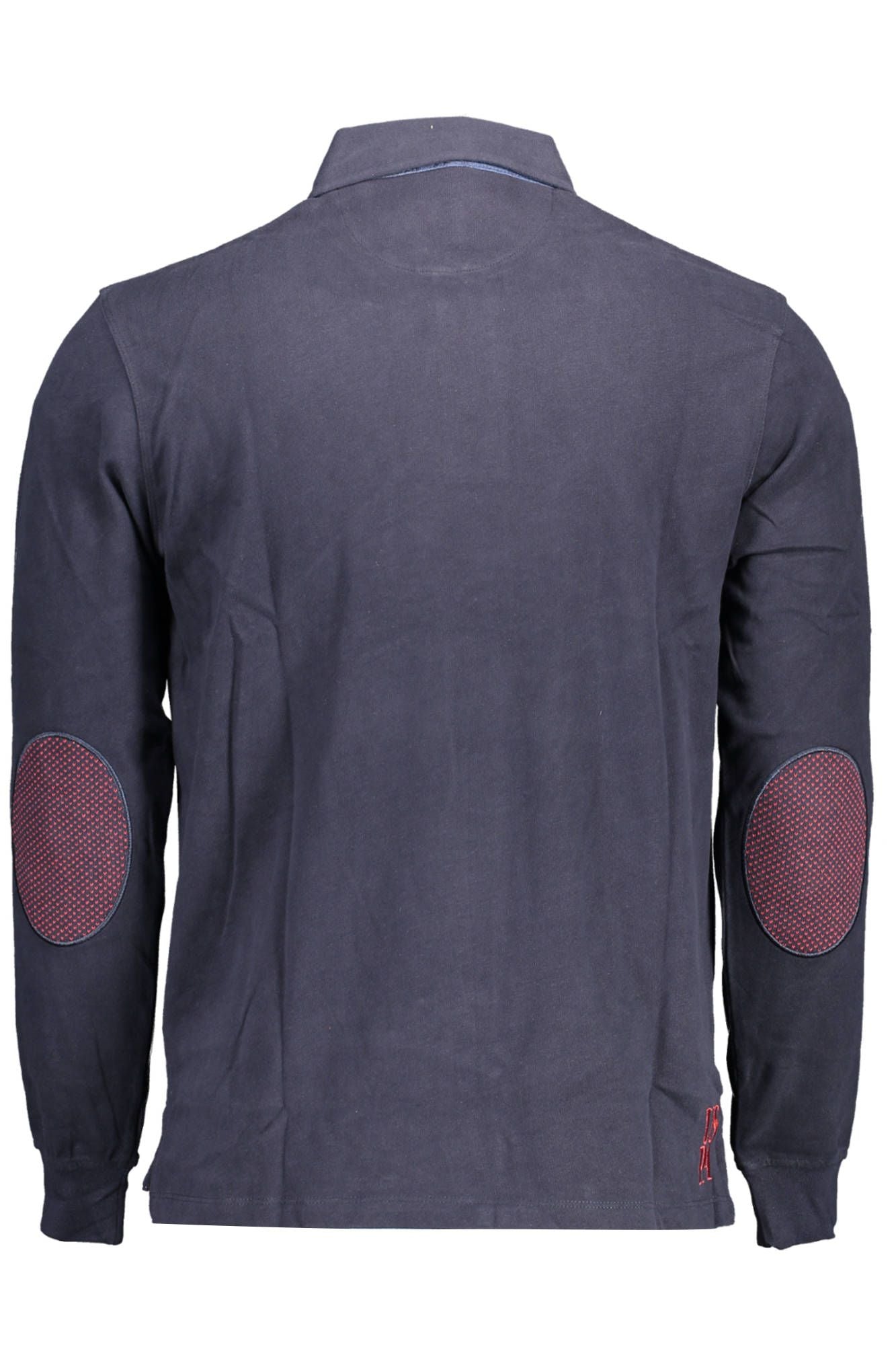 Blue Cotton Men Polo Shirt