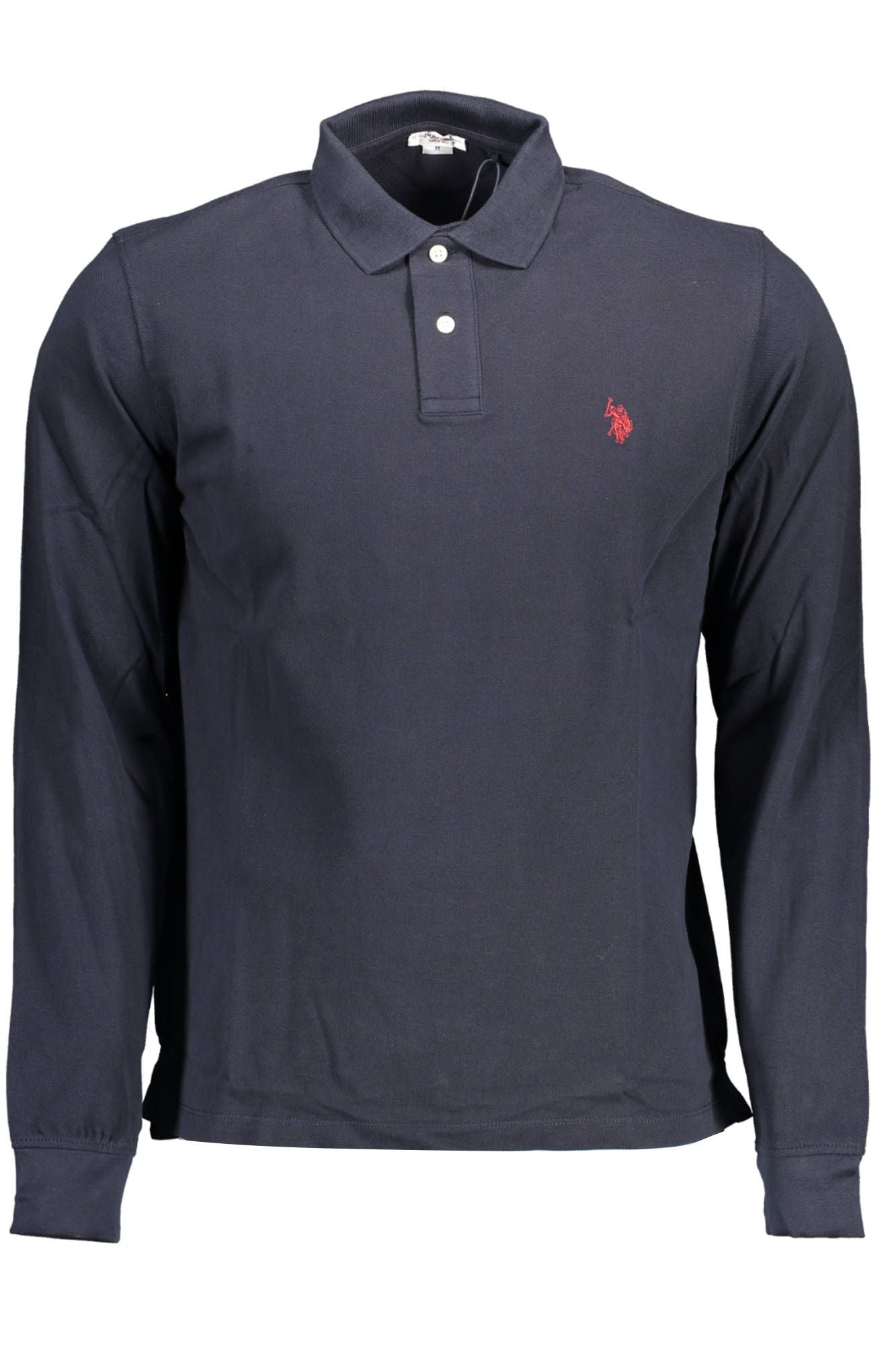Blue Cotton Men Polo Shirt