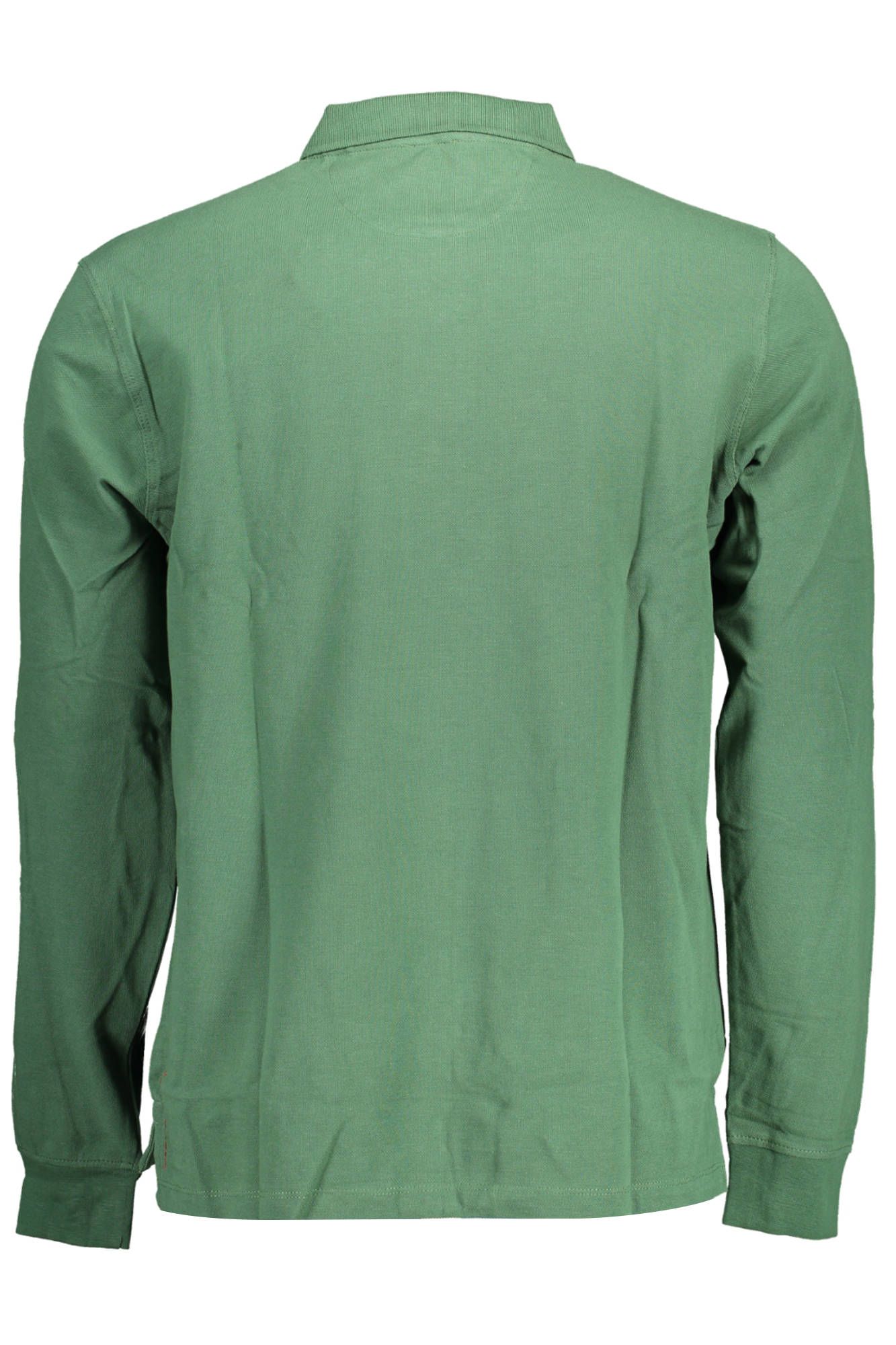 Green Cotton Men Polo Shirt