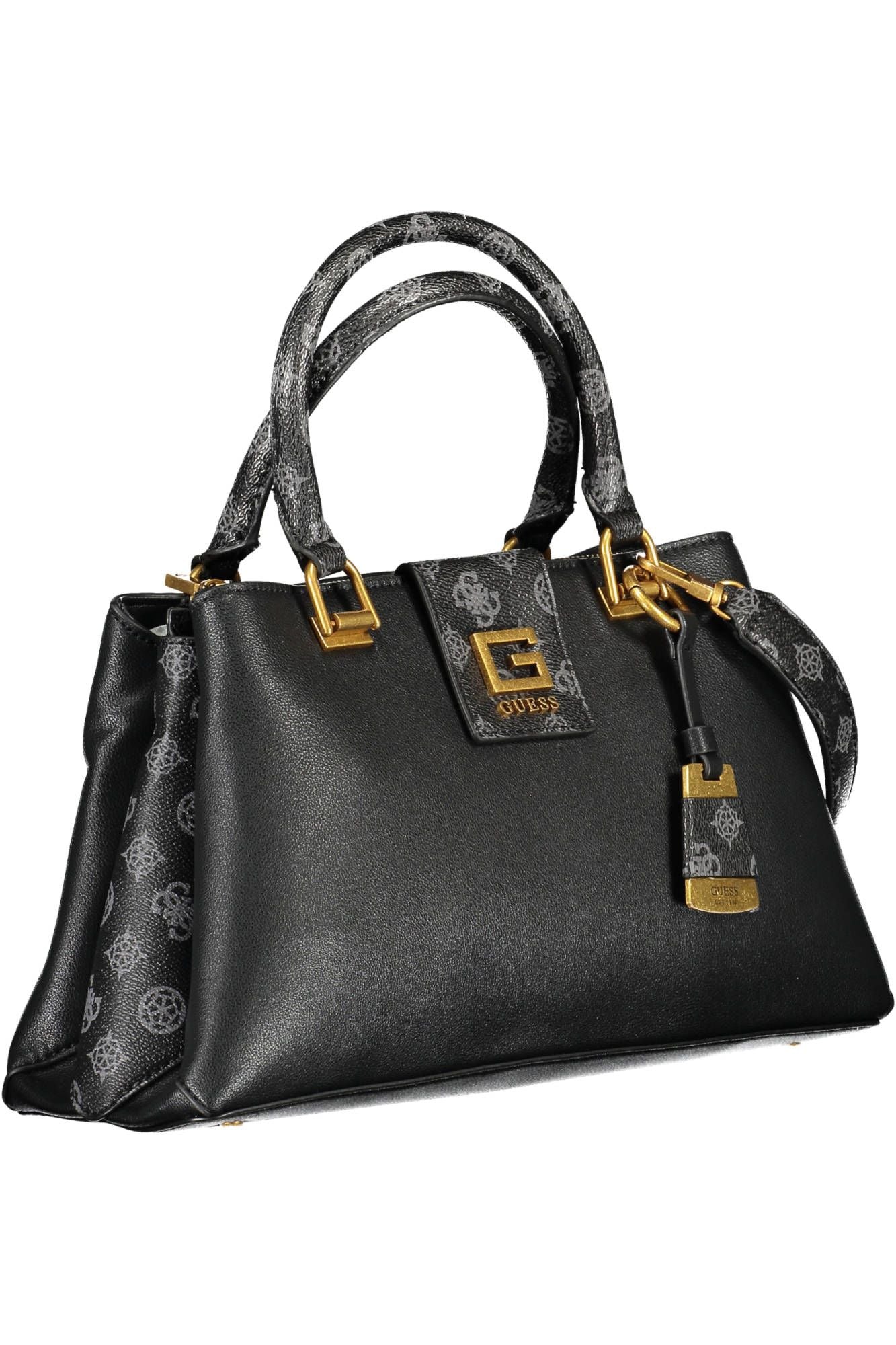 Black Polyurethane Women Handbag