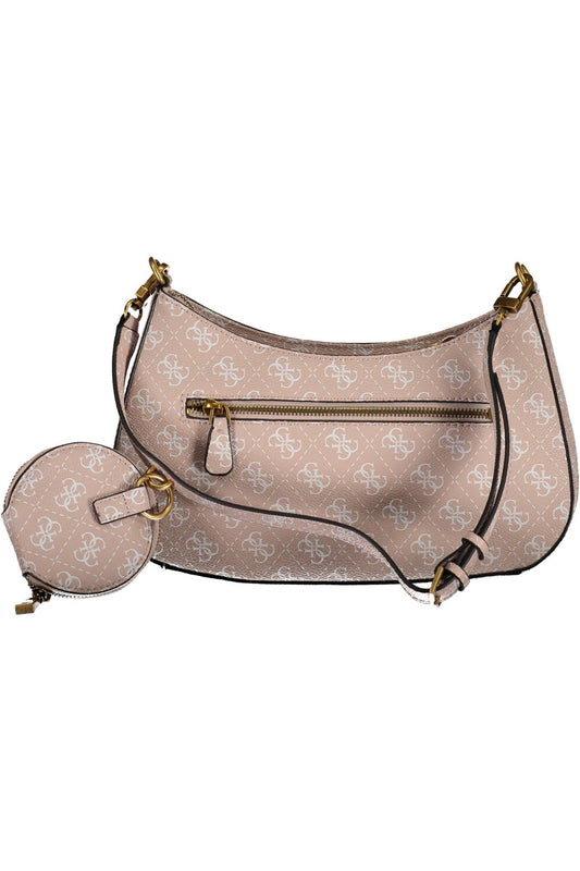 Pink Polyurethane Women Handbag