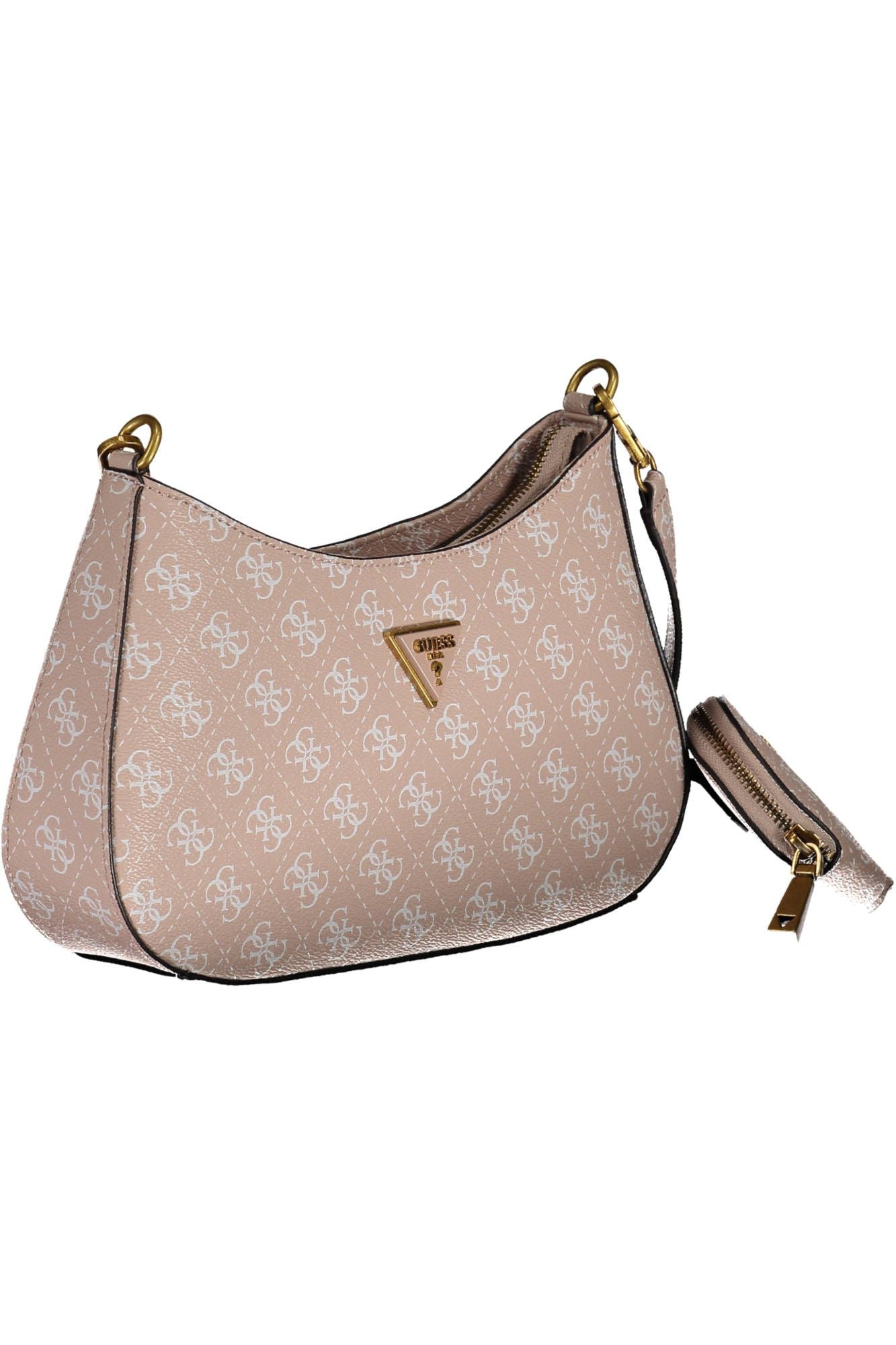 Pink Polyurethane Women Handbag