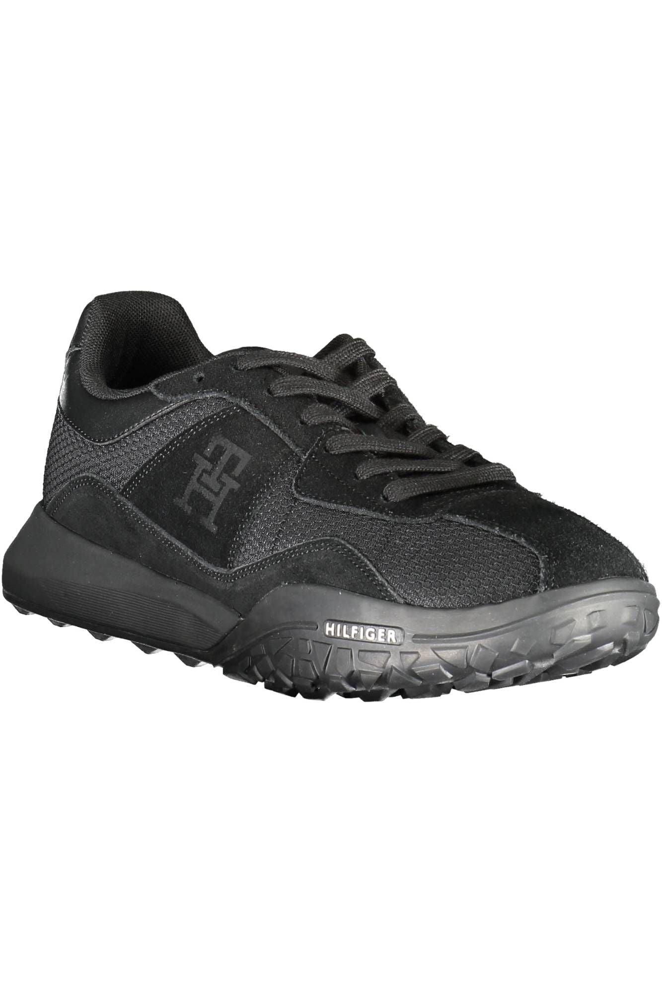 Black Polyester Men Sneaker