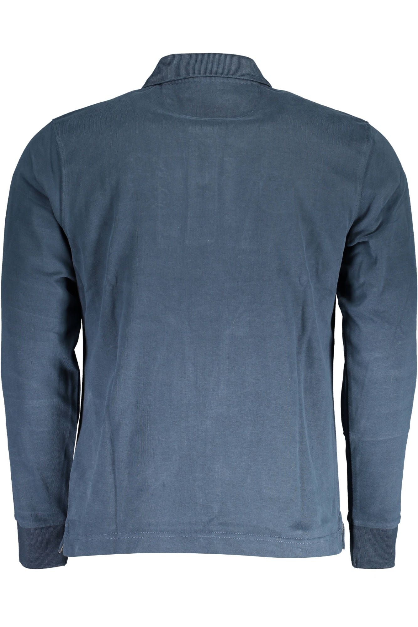 Blue Cotton Men Polo Shirt
