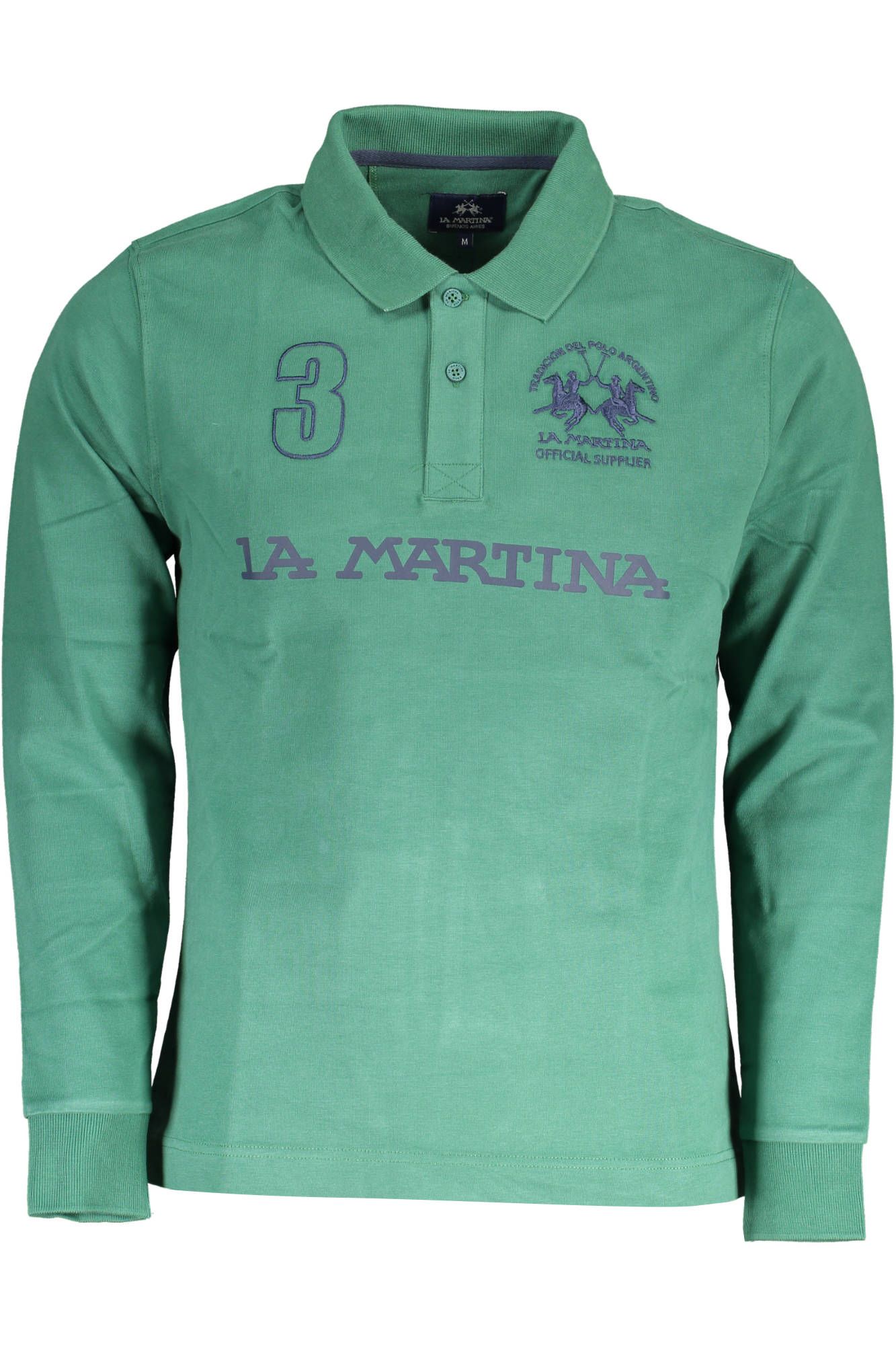 Green Cotton Men Polo Shirt
