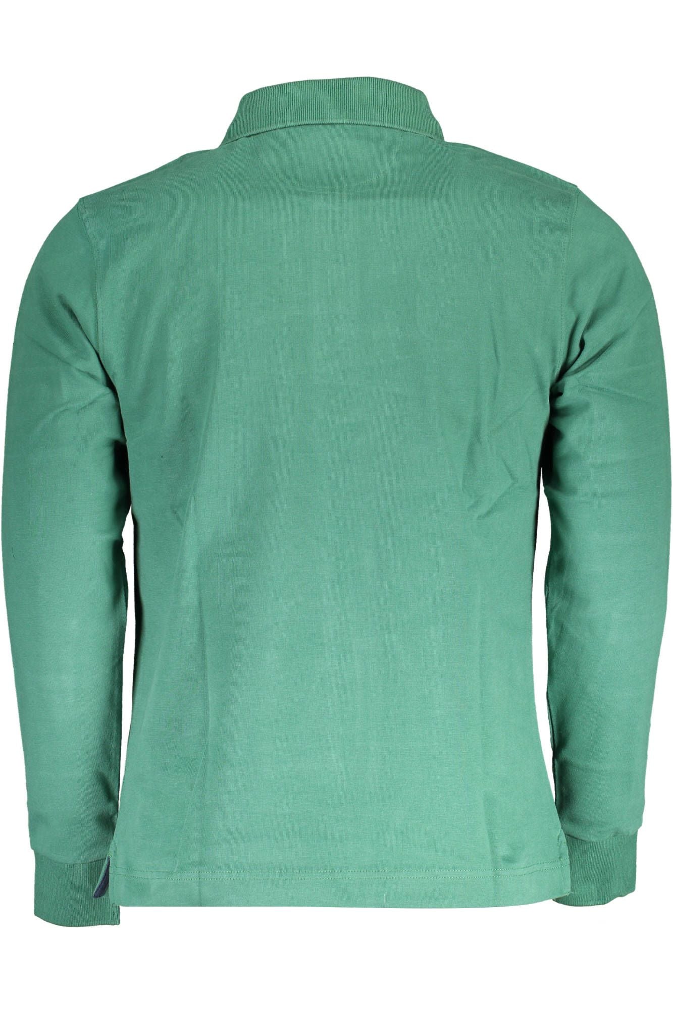 Green Cotton Men Polo Shirt