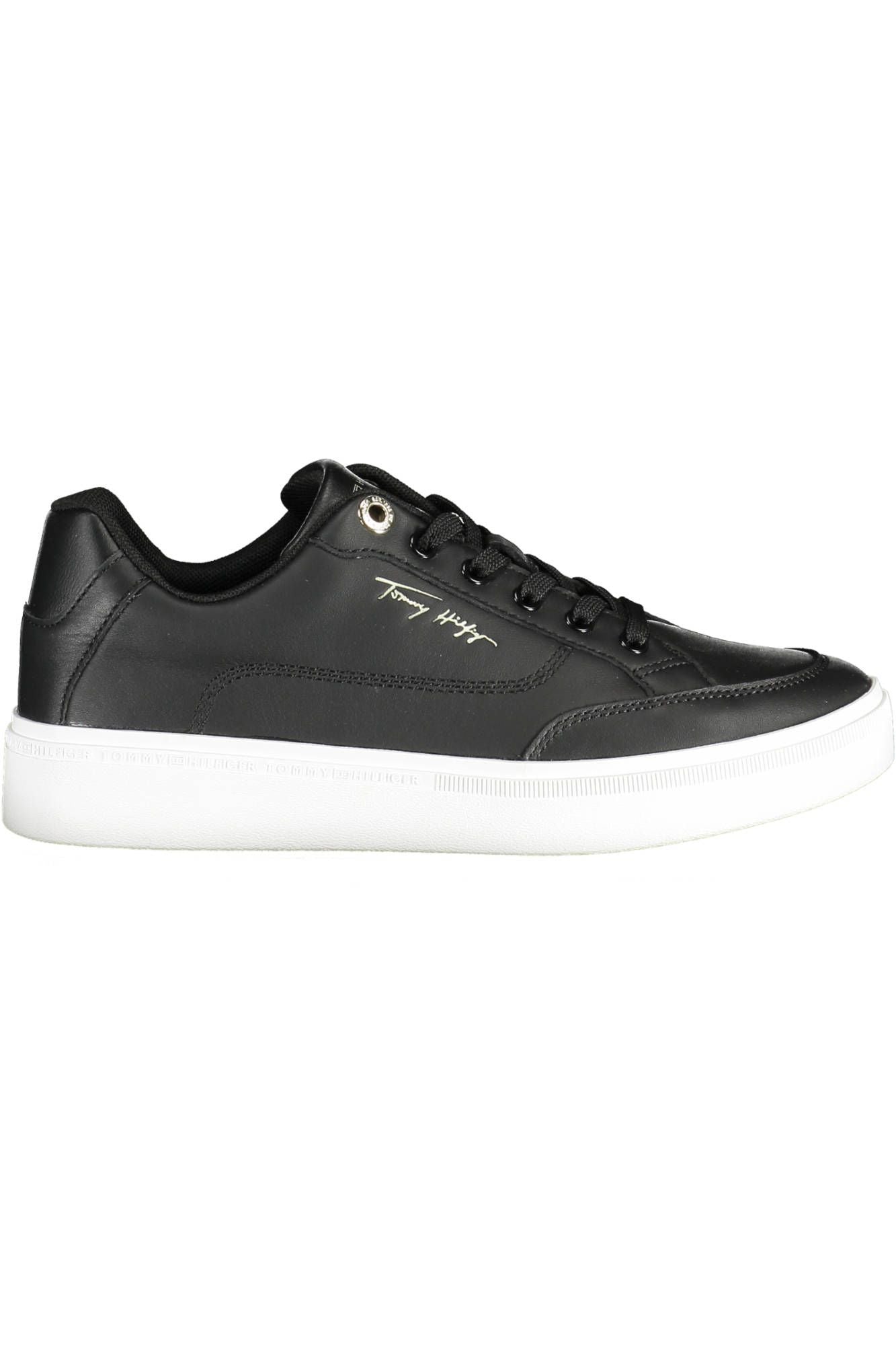 Black Leather Women Sneaker