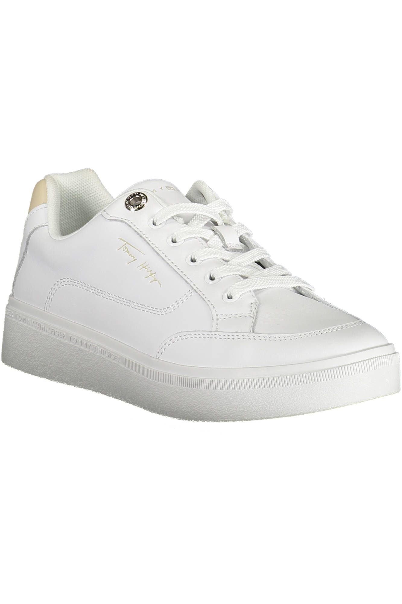 White Polyester Women Sneaker