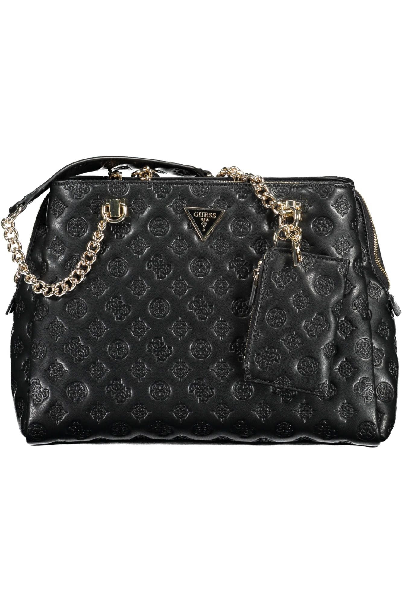 Black Polyurethane Women Handbag