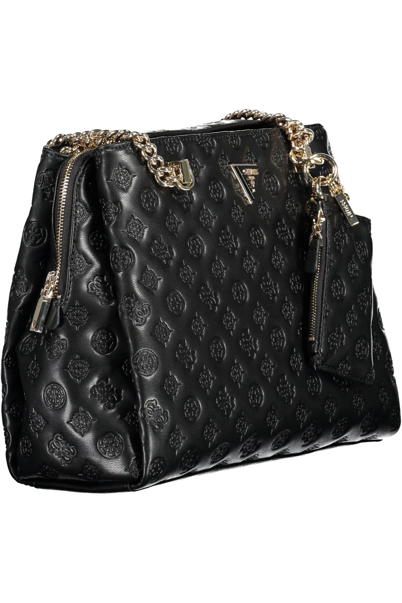 Black Polyurethane Women Handbag
