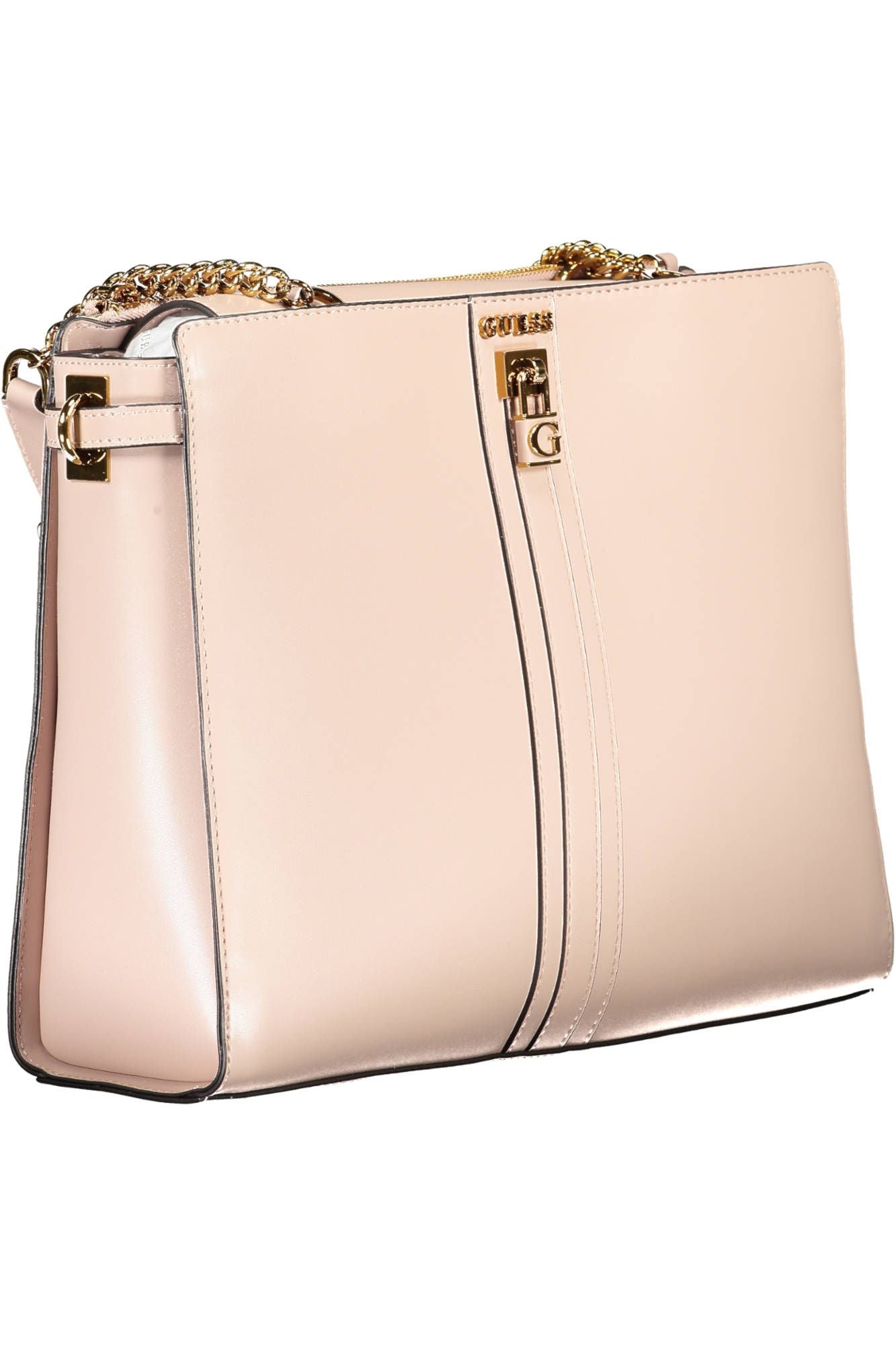 Pink Polyurethane Women Handbag