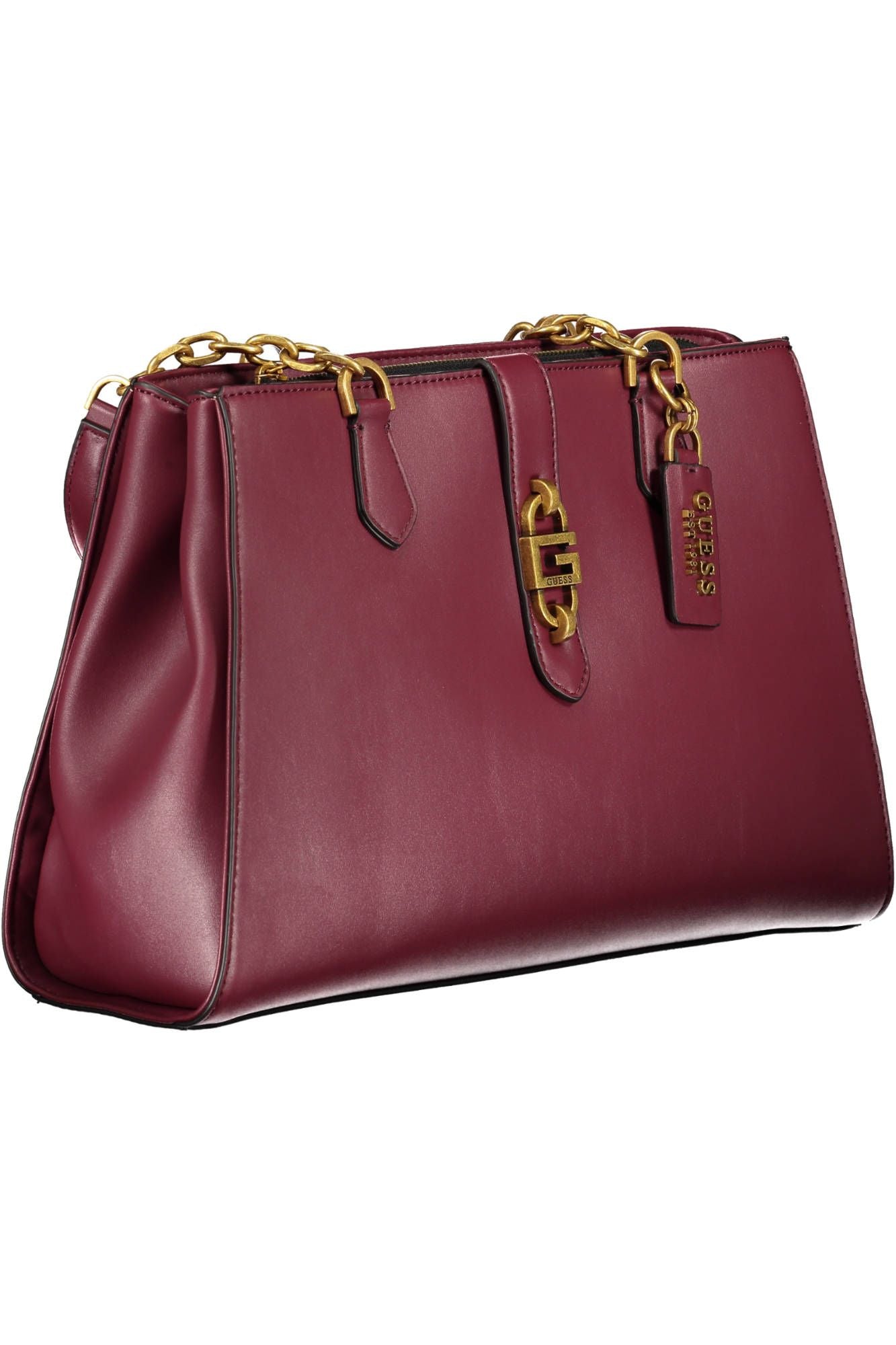 Purple Polyurethane Women Handbag