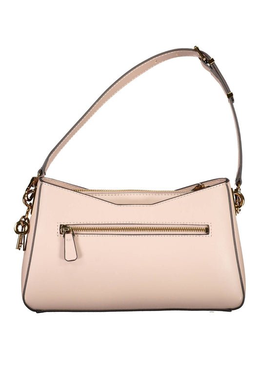 Pink Polyurethane Women Handbag