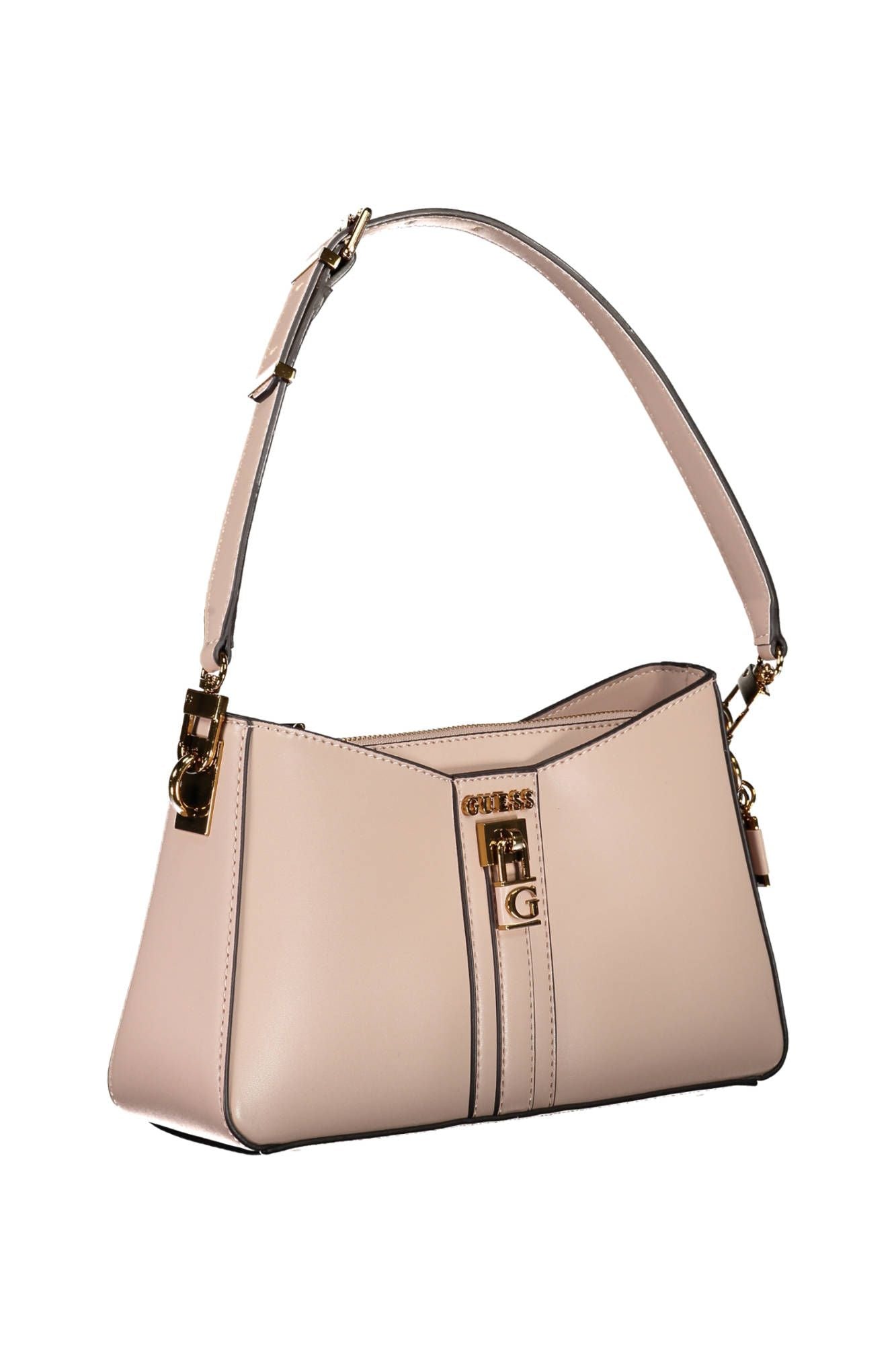Pink Polyurethane Women Handbag