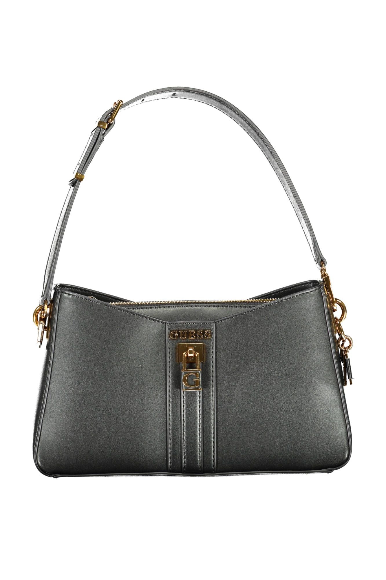 Black Polyurethane Women Handbag