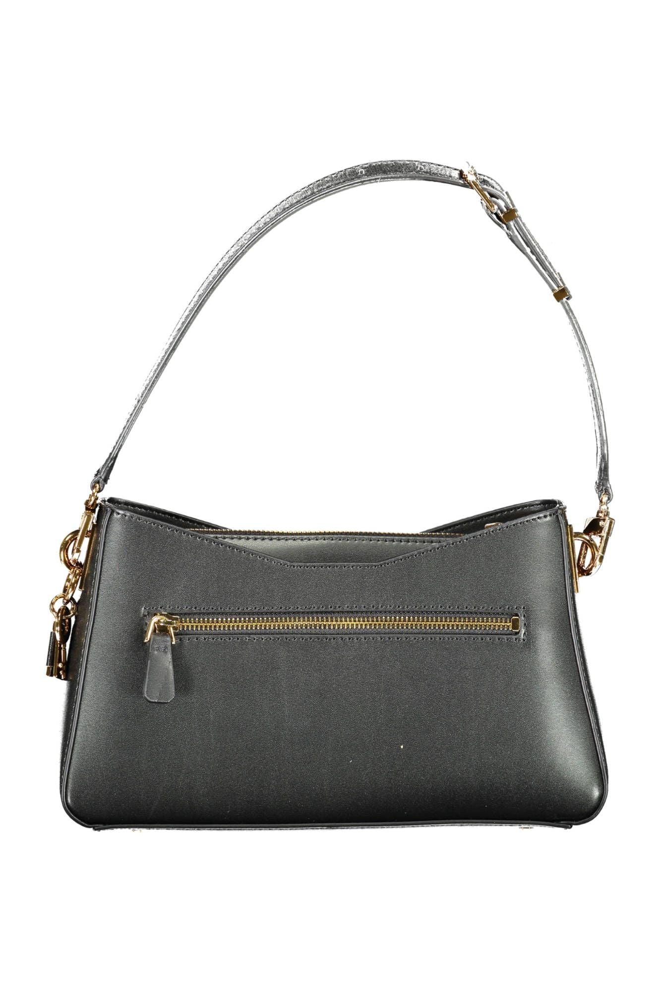 Black Polyurethane Women Handbag