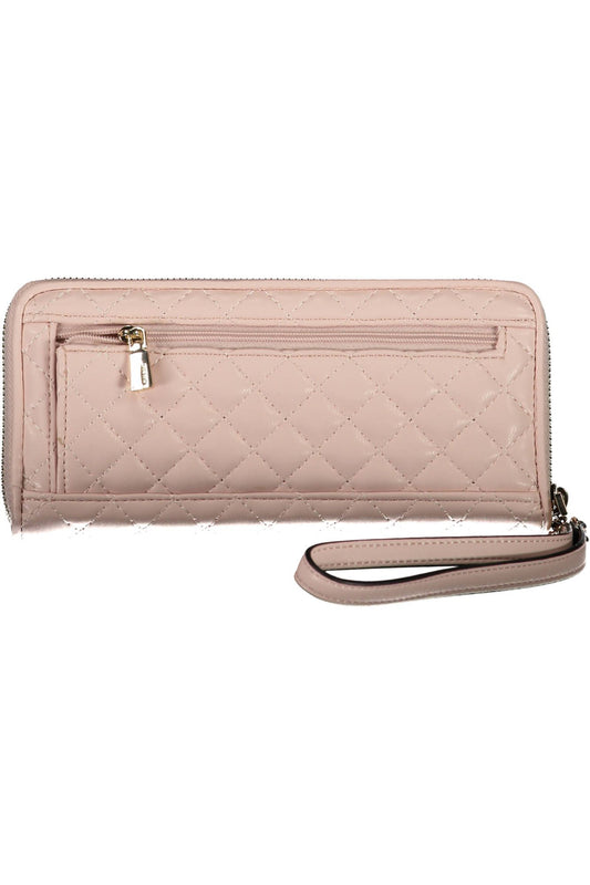 Pink Polyurethane Women Wallet