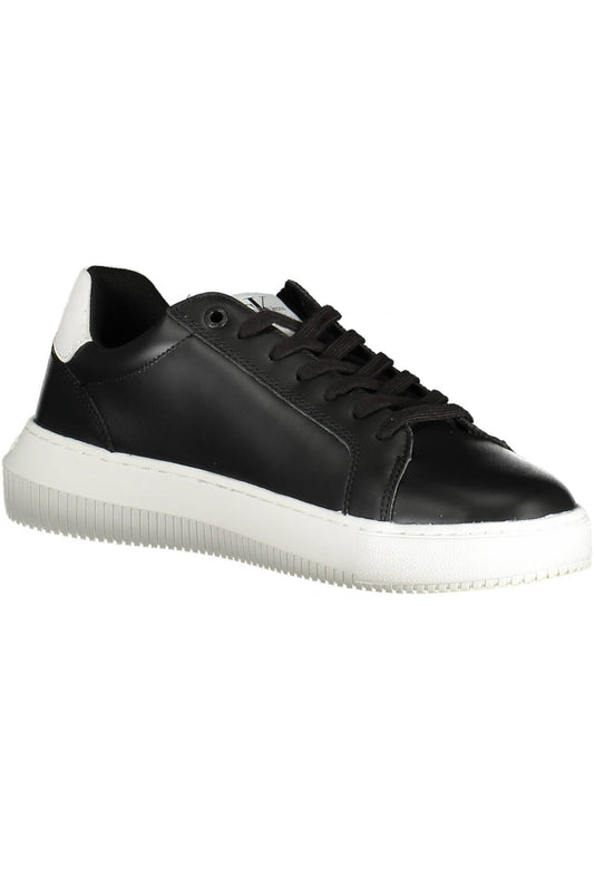 Black Polyester Men Sneaker