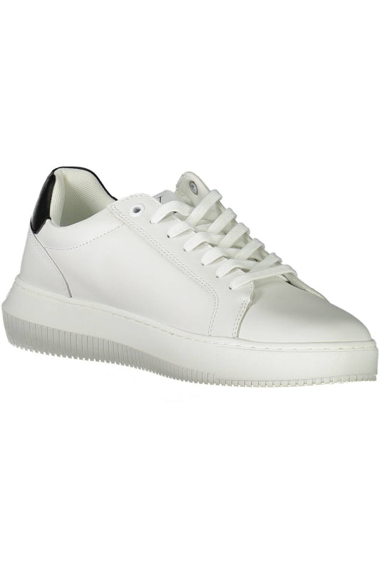 White Polyester Men Sneaker