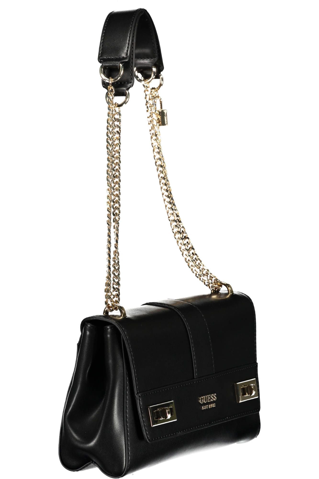 Black Polyurethane Women Handbag