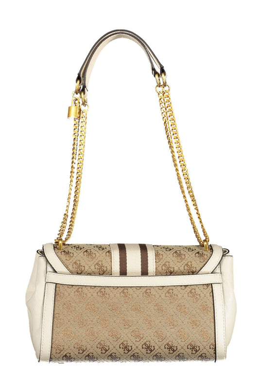 Beige Polyester Women Handbag