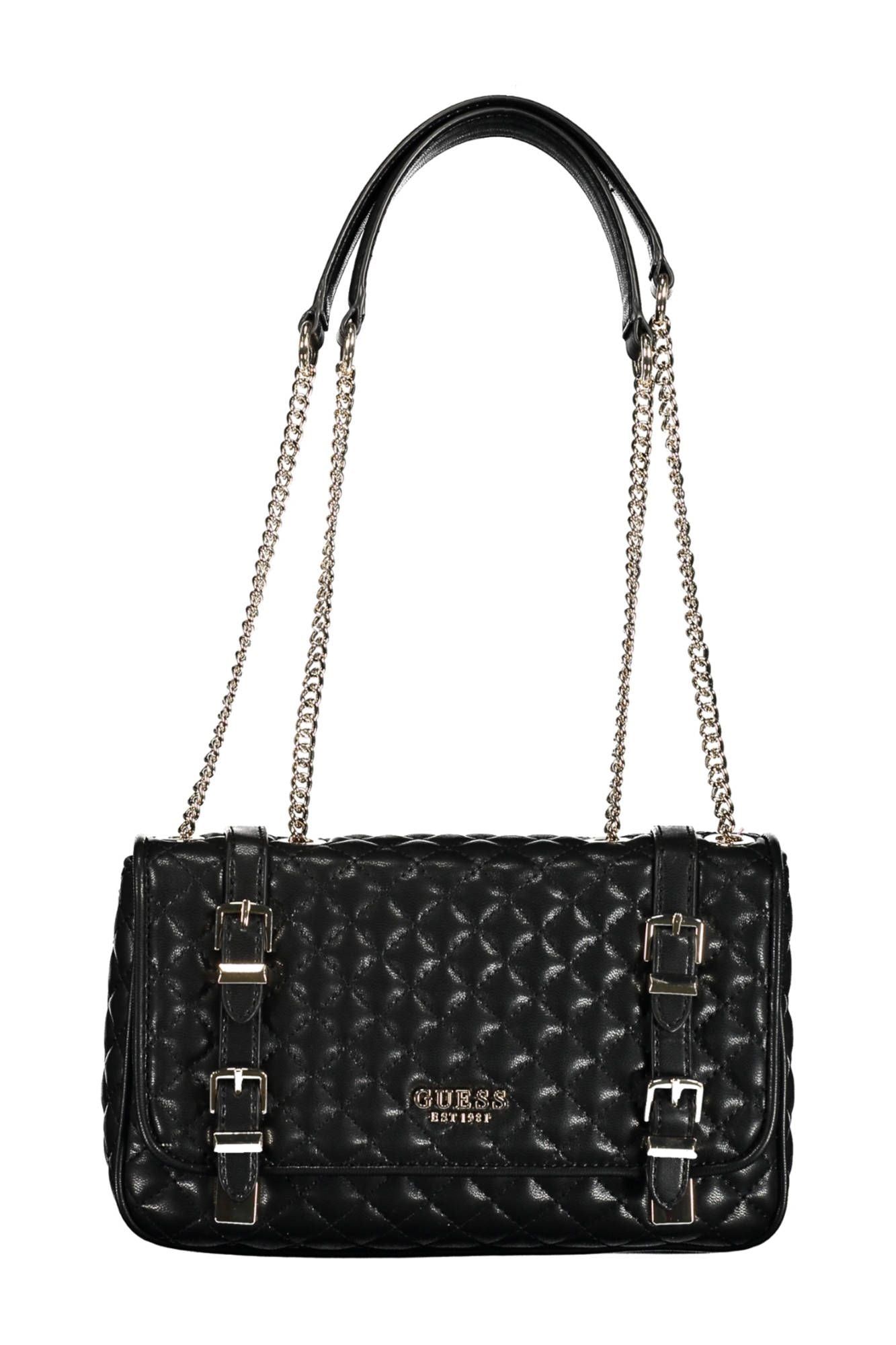 Black Polyurethane Women Handbag
