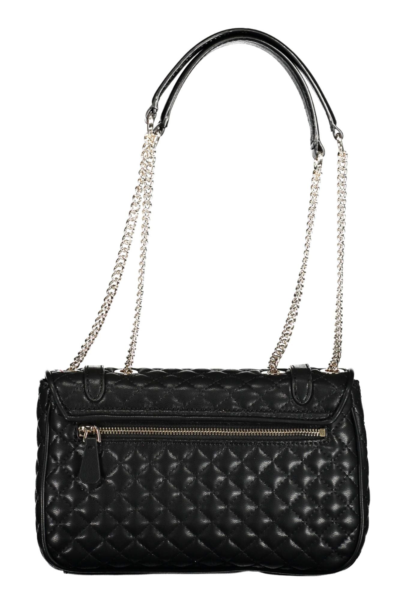 Black Polyurethane Women Handbag