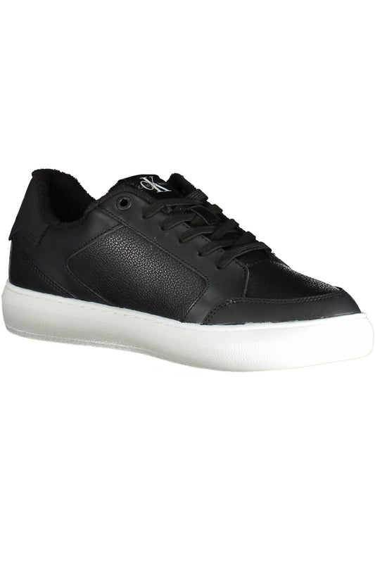 Black Polyester Men Sneaker