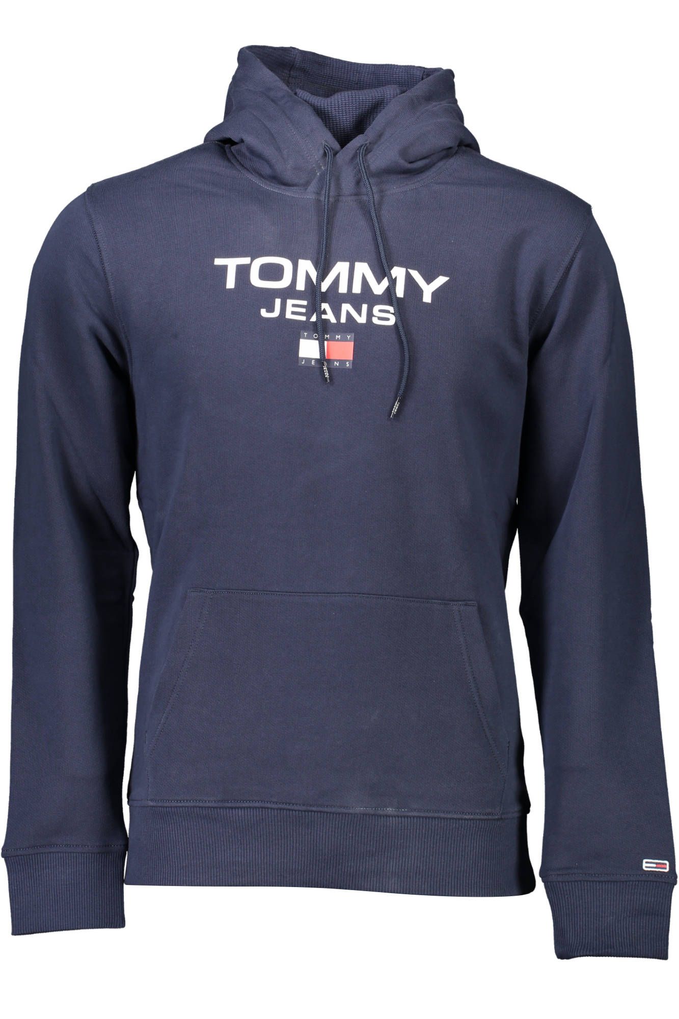 Blue Cotton Men Hoodie