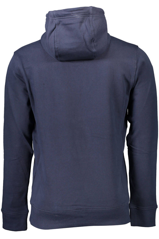 Blue Cotton Men Hoodie