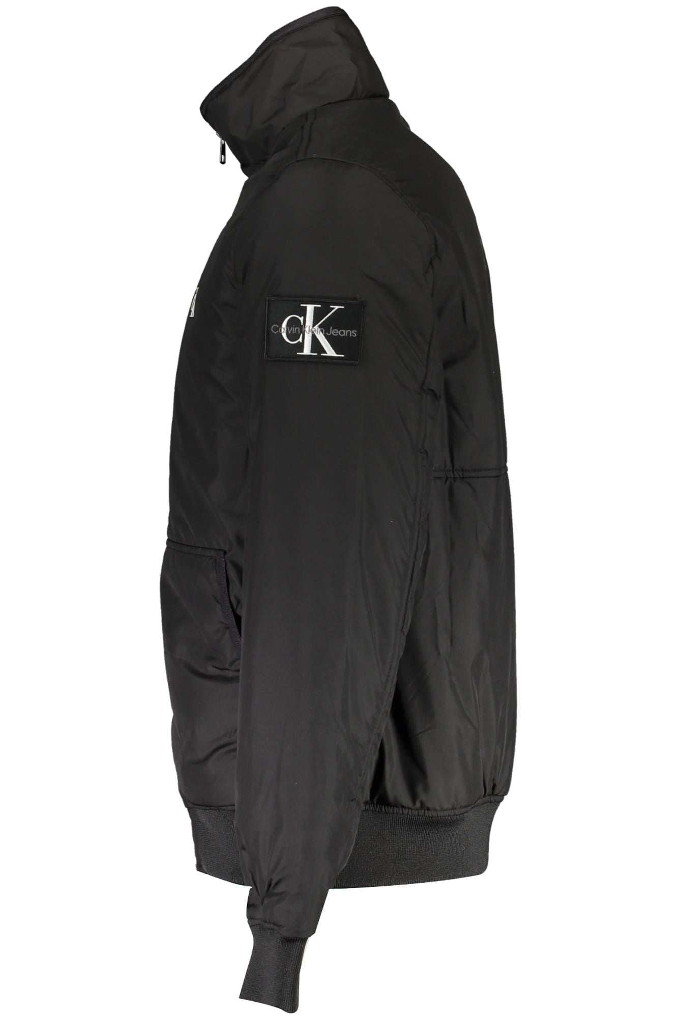 Black Polyester Men Jacket