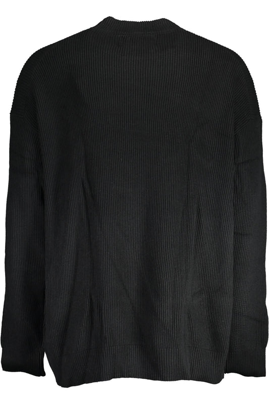 Black Cotton Men Sweater