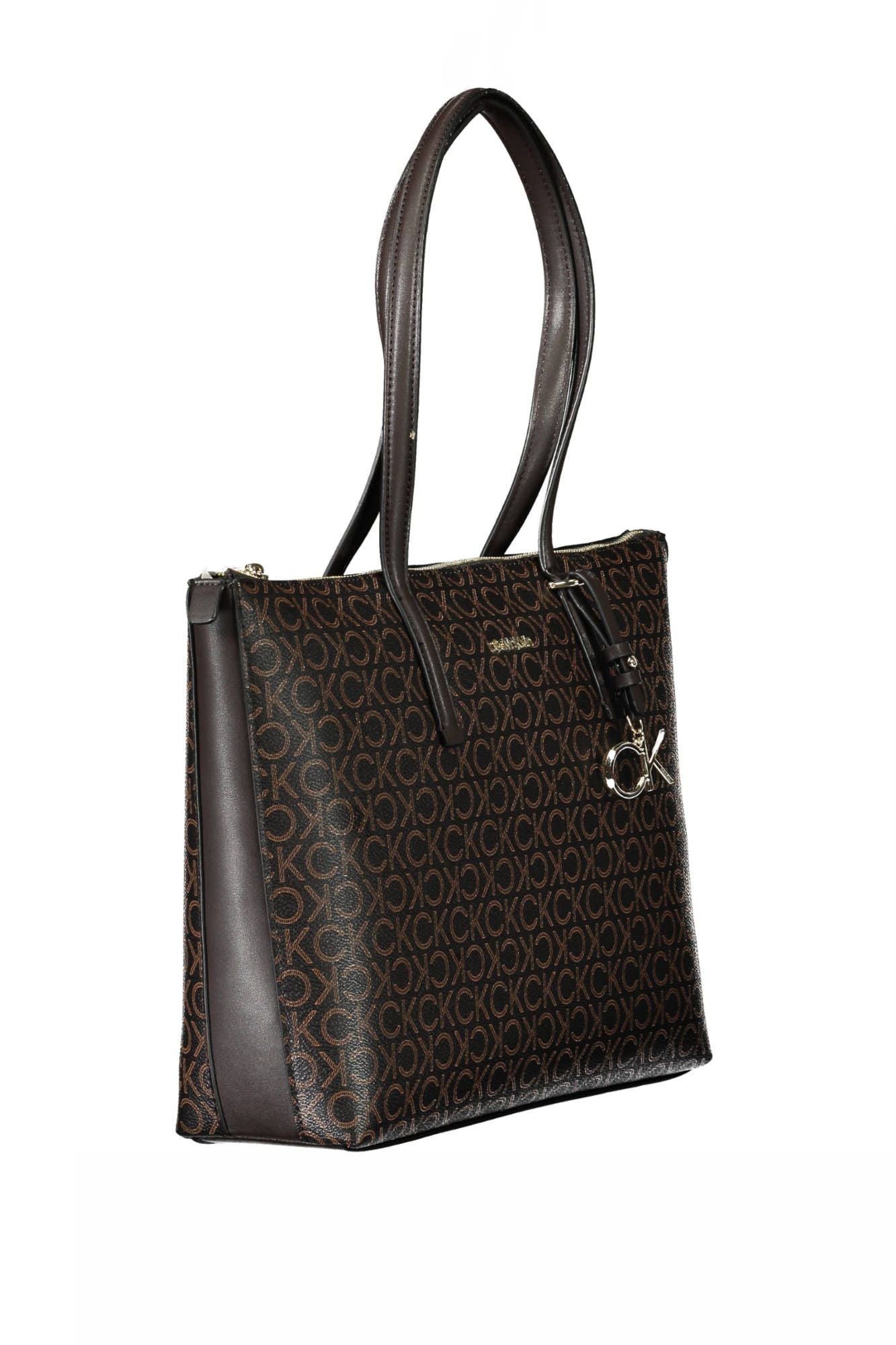 Brown Polyester Women Handbag